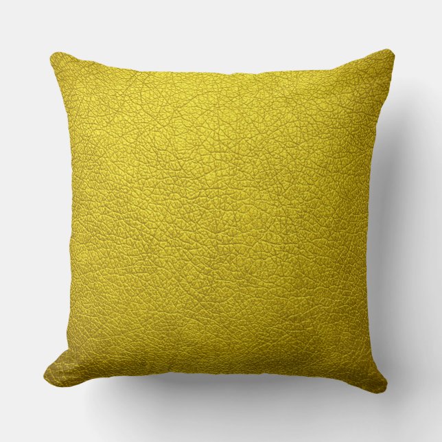 Coussin Yellow Elegant look Cuir (Recto)