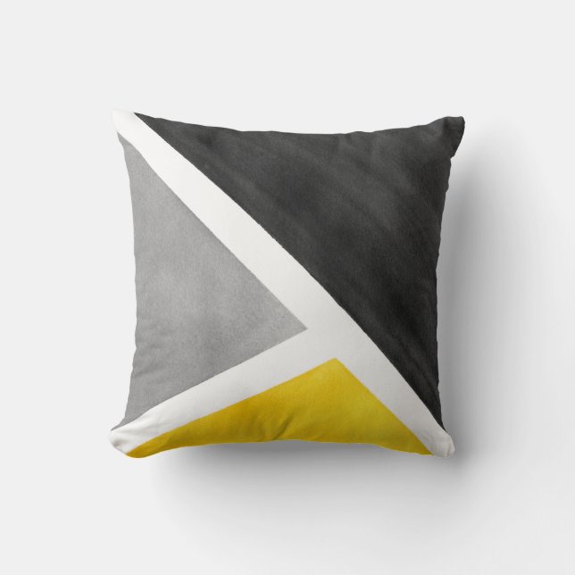 Coussin Yellow Gray White Watercolor (Recto)