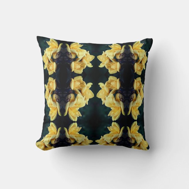 Coussin Yellow Rose Trio Motif Abstrait (Recto)