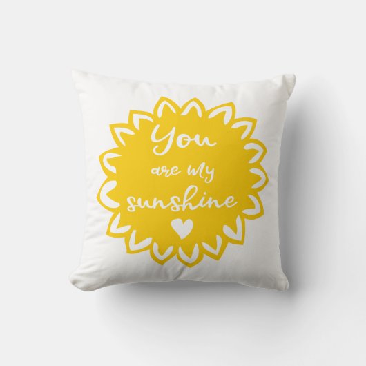 Coussin Yellow You Are My Sunshine - Ajouter une photo et (Recto)