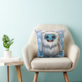 Coussin Yeti Standing Cute Kawaii Snowflakes (Chaise)