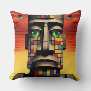 Coussin Yeux du surréalisme de la pop pop moais Ken Gage