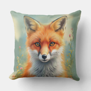 Coussin Yeux saisissants d'un renard roux rusé