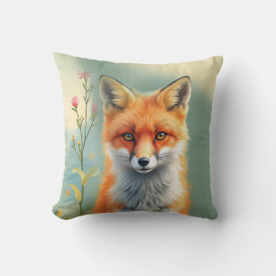 Coussin Yeux saisissants d'un renard roux rusé  