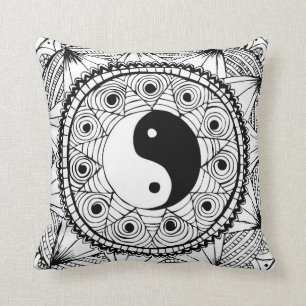 Coussin Yin et blanc de Yang