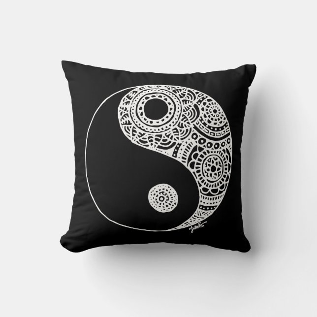 Coussin Yin Yang noir et blanc (Recto)