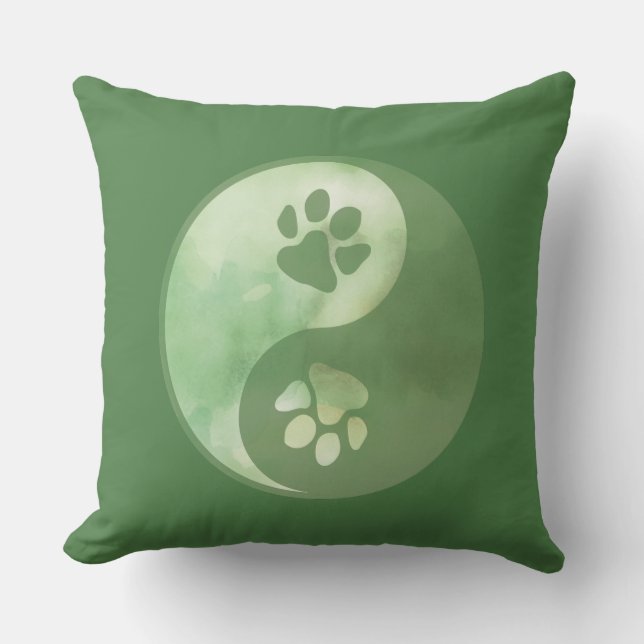 Coussin Yin Yang Paw Green (Recto)