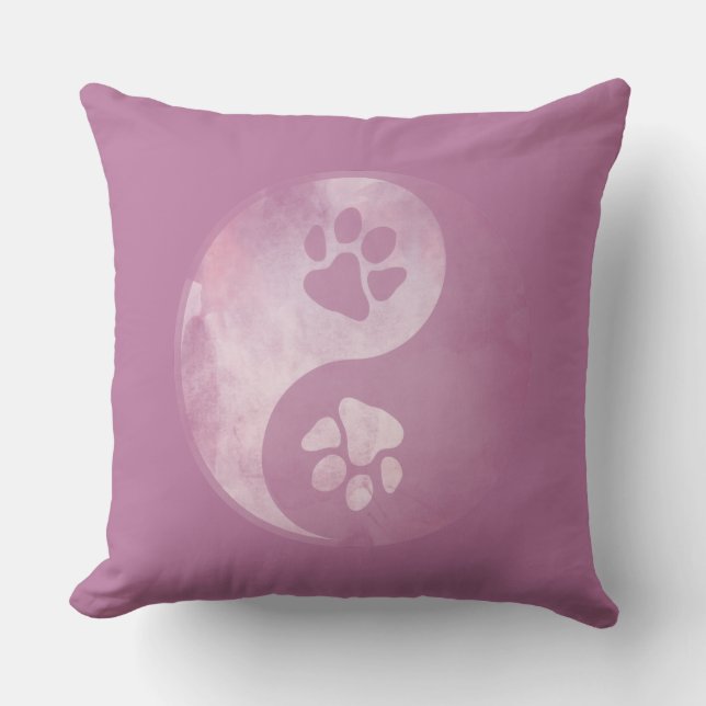 Coussin Yin Yang rose paw (Recto)
