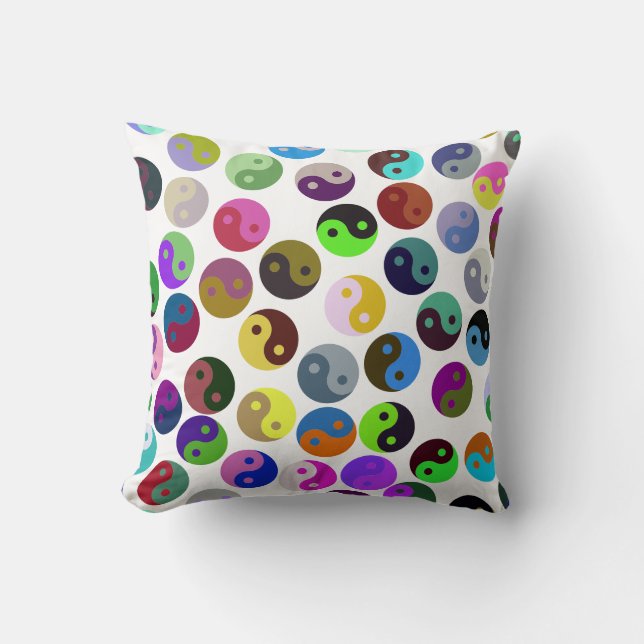 Coussin Ying Yang Motif coloré (Recto)