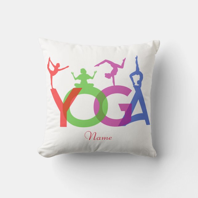 Coussin Yoga Poses Silhouettes Thunder_Cove (Recto)