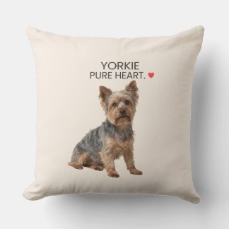 Coussin Yorkie Pure Heart Throw Pillow