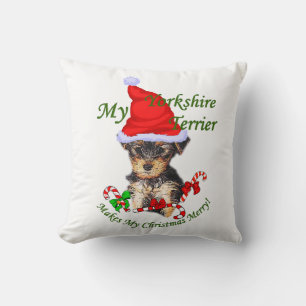 Coussin Yorkshire Terrier Noël