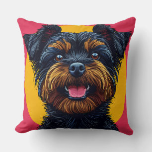 Coussin Yorkshire Terrier sur un fond lumineux