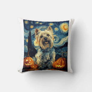 Coussin Yorkshire terrier Yorkie Chien de van gogh nuit ét