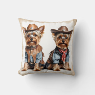 Coussin Yorkshire Terriers Vintage