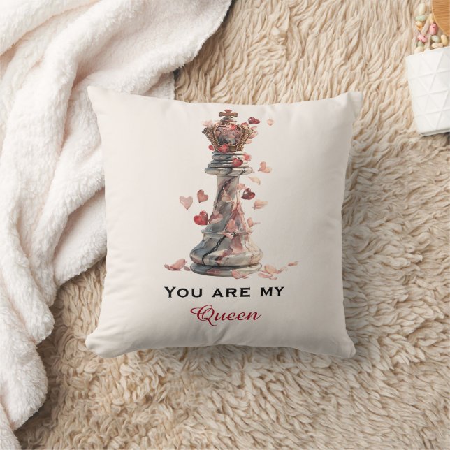 Coussin You Are My Queen Chess Valentine's Day (Couverture)