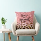Coussin You Are Special Pink Glitter Leopard Print (Chaise)