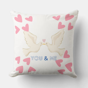 Coussin You & Me Love Doves Design