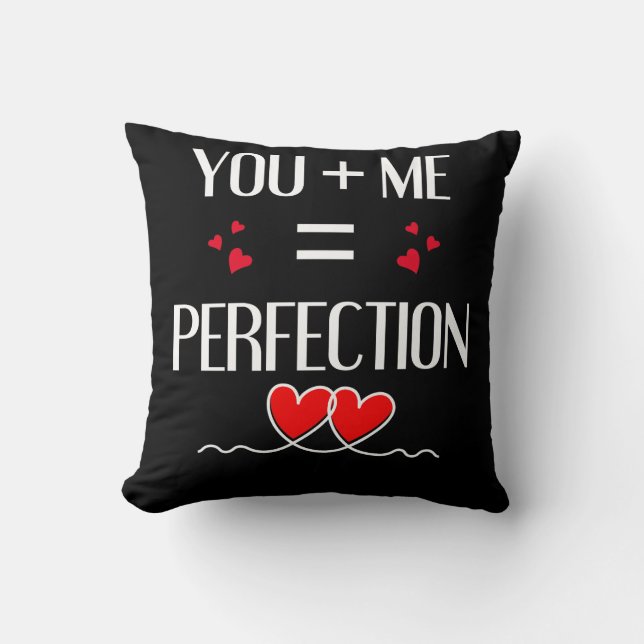 Coussin You + Me = Perfection - Mignonne Conception Couple (Recto)