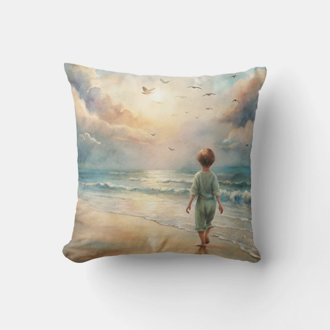 Coussin Young Boy on Beach (Recto)