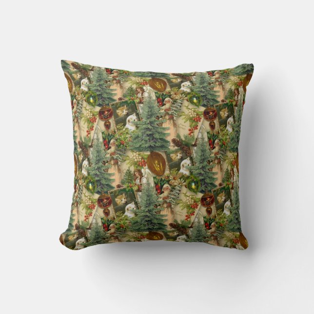 Coussin Yuletide Splendor victorienne (Recto)