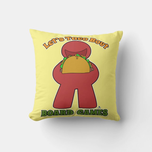 Coussin Yummy Taco Bout Board Jeux Meeple Art (Recto)