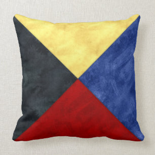 Coussin Z Zulu Watercolor Nautical signal Maritime Flag