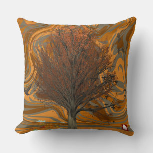 Coussin ZALMAXI HOME brique rouge arbre abstrait Throw Pil