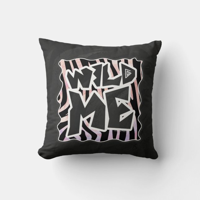 Coussin Zebra Black and Pink Wild me (Recto)