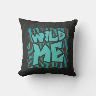 Coussin Zebra Brown et Turquoise Wild Me Design
