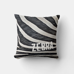 Coussin Zebra Fur noir et blanc Design pour Amoureux des a