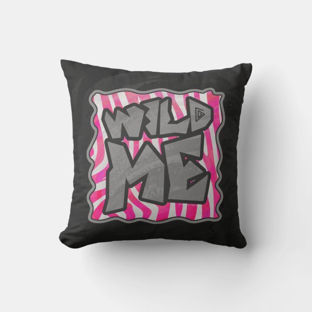 Coussin Zebra Hot Rose et White Wild Me (Recto)