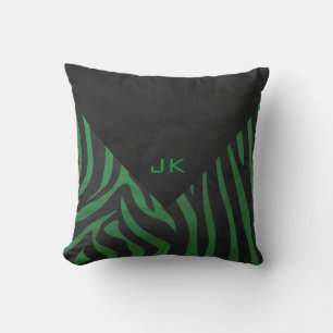 Coussin Zebra Monogramme noir et vert