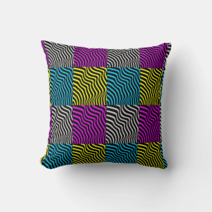 Coussin Zebra Stripes - Motif géométrique Art Abstrait 3D