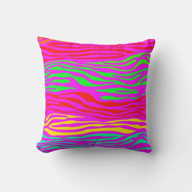 Coussin Zèbre coloré Abstrait (Recto)