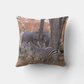 Coussin Zèbre et Eléphants (Verso)