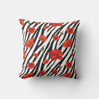 Coussin Zèbre floral : unique motif sans soudure.