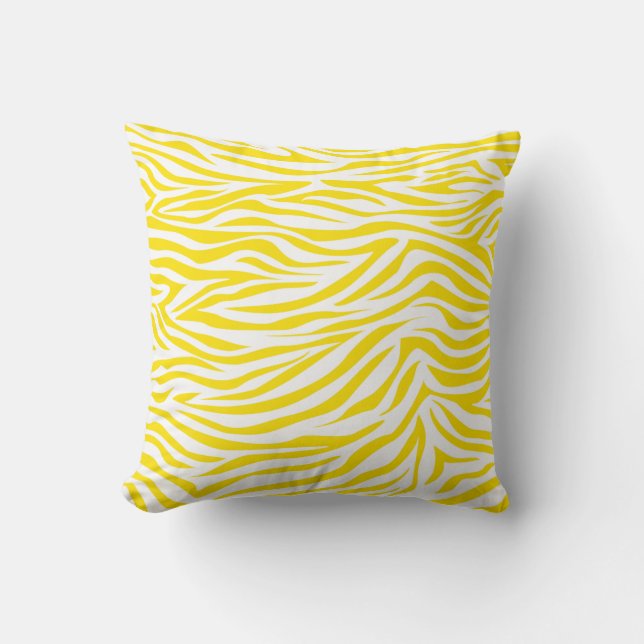Coussin Zèbre jaune d'or de safari (Recto)