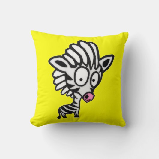 Coussin Zèbre mignon de bande dessinée (Recto)