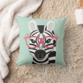 Coussin Zèbre noir blanc portant des lunettes de soleil Fl (Couverture)