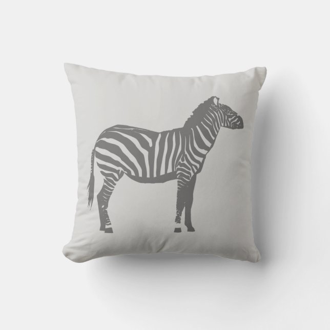 Coussin Zèbre - Nuances de Gris (Recto)