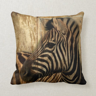Coussin zèbre rustique d'animal de safari de l'Afrique de
