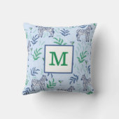 Coussin Zèbres Classiques Prépa et Monogramme Bleu Martini (Verso)