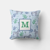 Coussin Zèbres Classiques Prépa et Monogramme Bleu Martini (Recto)