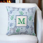 Coussin Zèbres Préclassiques et Martini Bleu Monogramme 