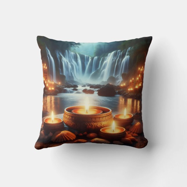 Coussin Zen Waterfall & Candles Luxury (Verso)