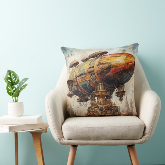 Coussin Zeppelin Steampunk vintage (1) (Chaise)