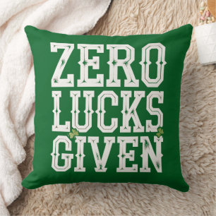 Coussin Zéro chance donnée drôle de la Saint-Patrick irlan