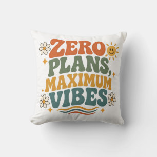 Coussin Zéro Plans Vibes Maximales Citation Florale Rétro 