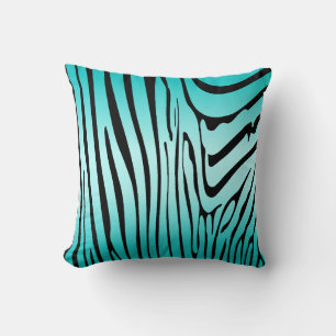Coussin Zesty Zebra Cyan